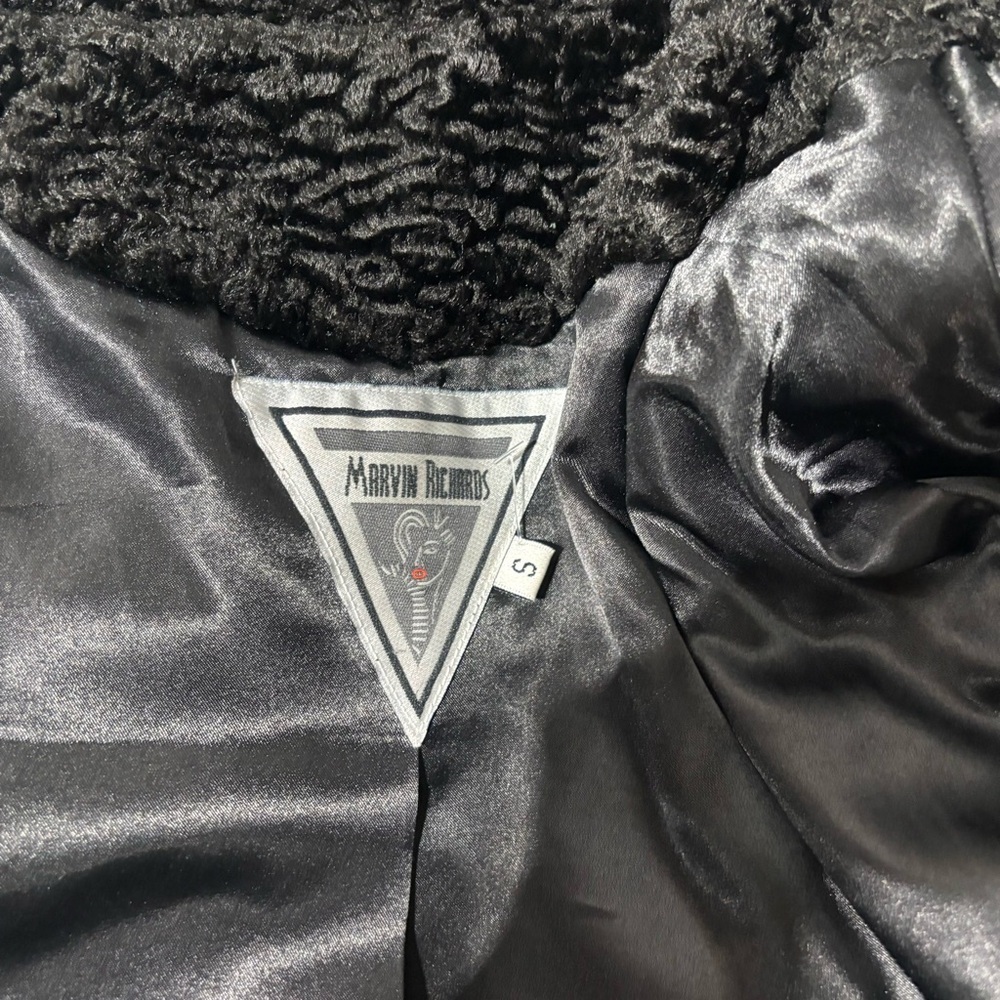 ❤️Vintage 90’s Marvin Richards Faux Persian Lamb Coat-Sz S - Picture 7 of 8